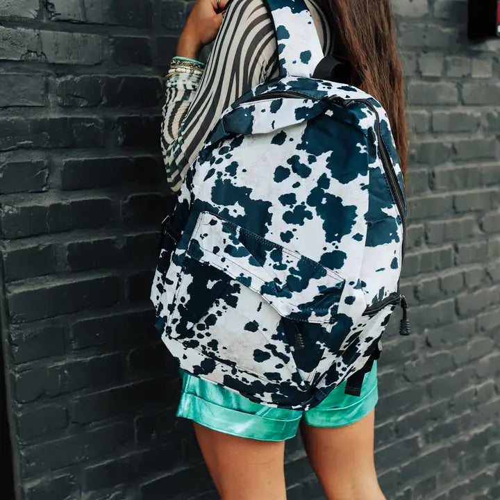 Black Cowhide Backpack